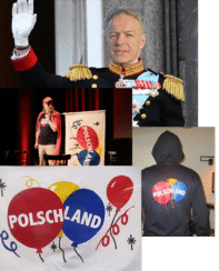 Verschiedene Fotos von Steffen aus dem Polschland-Programm, Polschland-Flagge