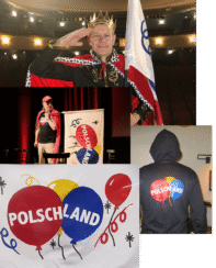 Verschiedene Fotos von Steffen aus dem Polschland-Programm, Polschland-Flagge